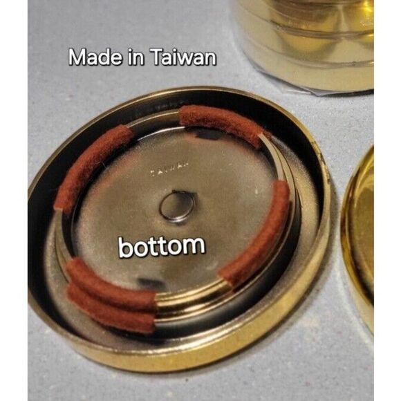 (7) Vtg MCM Gold Trim Cork TOWLE Drink Coasters Set Retro Vintage - Picture 4 of 5